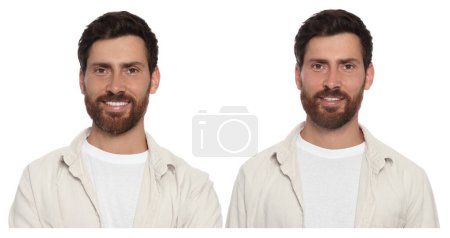 Porträt der Zwillingsbrüder auf weißem Hintergrund
