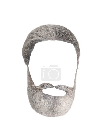 Foto de Peinado masculino con barba y bigote aislado en blanco - Imagen libre de derechos