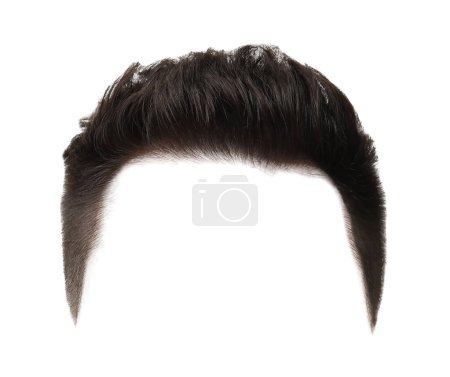 Foto de Elegante peinado masculino con cabello oscuro aislado en blanco - Imagen libre de derechos