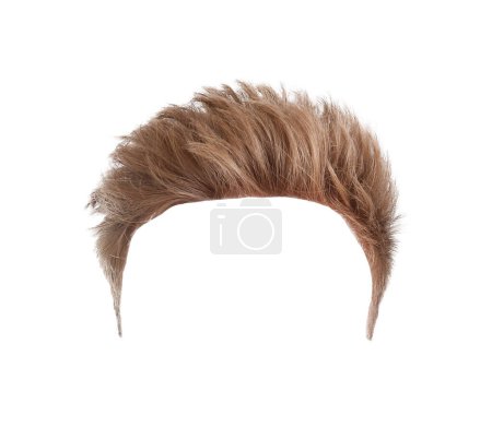 Foto de Elegante peinado masculino con cabello rubio aislado en blanco - Imagen libre de derechos