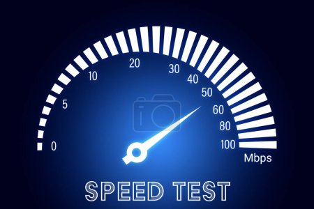 Écran de test de vitesse avec illustration du compteur de vitesse