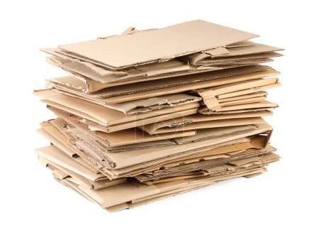 Stack of cardboard pieces isolated on white