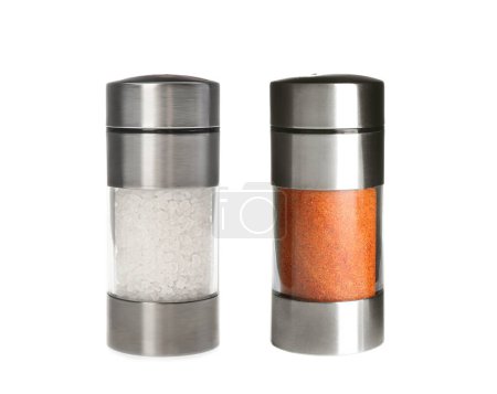 Photo for Salt mill and pepper shaker isolated on white - Royalty Free Image