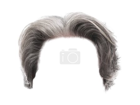 Foto de Elegante peinado masculino con pelo gris aislado en blanco - Imagen libre de derechos
