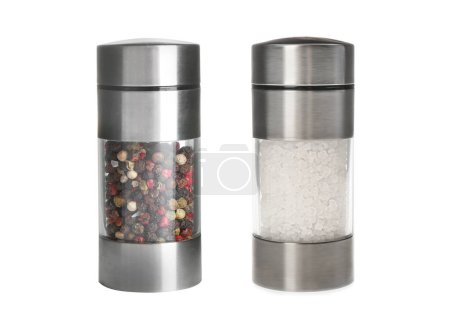 Photo for Salt and pepper mills isolated on white - Royalty Free Image