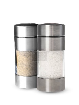 Photo for Salt mill and pepper shaker isolated on white - Royalty Free Image