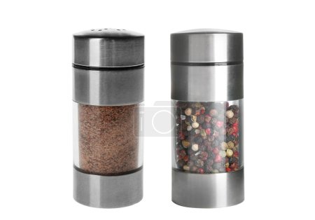 Photo for Pepper shaker and pepper mill isolated on white - Royalty Free Image