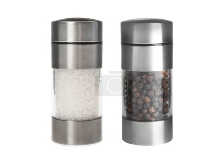 Photo for Salt and pepper mills isolated on white - Royalty Free Image