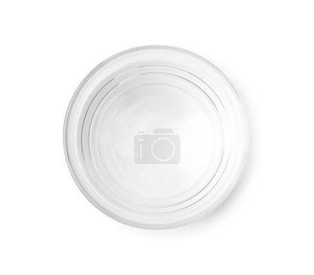 Téléchargez les photos : Vinaigre dans un bol en verre isolé sur blanc, vue de dessus - en image libre de droit