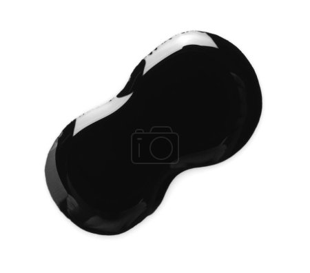 Photo for Black glossy oil blob isolated on white, top view - Royalty Free Image