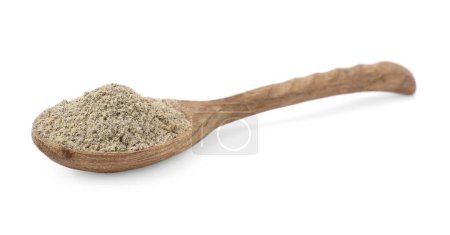 Photo for Aromatic spice. Ground pepper in spoon isolated on white - Royalty Free Image