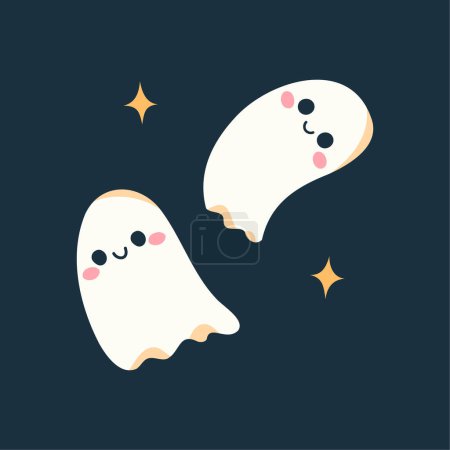Illustration for Stylized ghosts, Halloween concept, vector illustrations - Royalty Free Image
