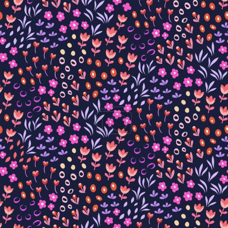 Téléchargez les illustrations : Beautiful  pattern with flowers,  web illustration - en licence libre de droit