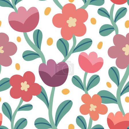 Téléchargez les illustrations : Beautiful  pattern with flowers,  web illustration - en licence libre de droit