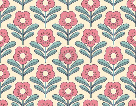 Illustration for Beautiful  pattern with flowers,  web illustration - Royalty Free Image