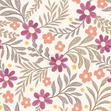 Ilustración de Beautiful  pattern with flowers,  web illustration - Imagen libre de derechos