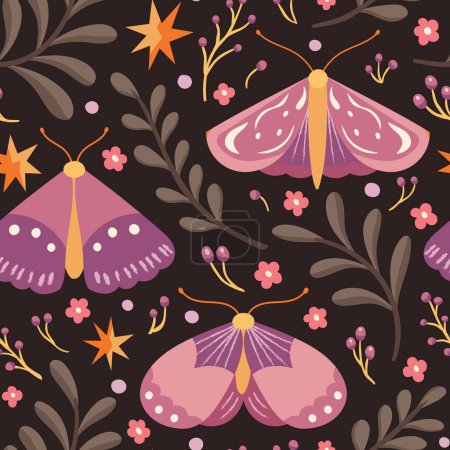 Illustration for Beautiful  pattern with flowers and butterflies,  web illustration - Royalty Free Image