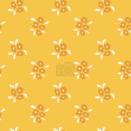 Illustration for Cute vector floral seamless pattern. Colorful flowers background. Trendy repeat texture for fashion print, wallpaper or fabric. - Royalty Free Image