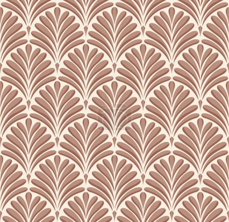 Illustration for Modern floral art deco pattern. Seamless abstract botanic background. Vector illustration. - Royalty Free Image