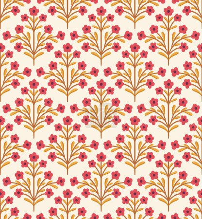 Ilustración de Elegante Damasco Floral Vector Seamless Pattern. Ilustración decorativa de flores. Resumen Art Deco Fondo. - Imagen libre de derechos
