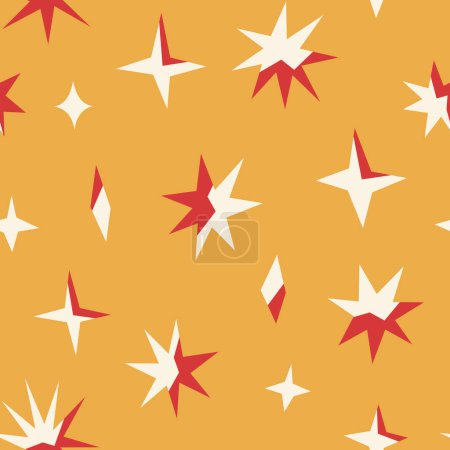 Illustration for Cute seamless pattern with shooting stars elements. Vector illustration for background, wallpaper, print. - Royalty Free Image