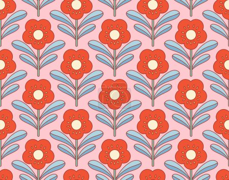 Illustration for Vintage Damask Floral Vector Seamless Pattern. Decorative Retro Flower Illustration. Abstract Art Deco Background. - Royalty Free Image