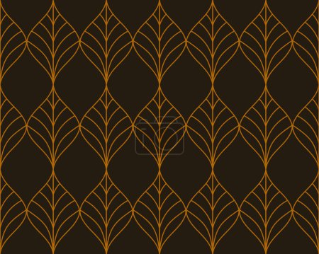 Ilustración de Damasco hojas orgánicas patrón sin costura. Impresión de fondo de estilo retro vectorial. Textura decorativa flor. - Imagen libre de derechos