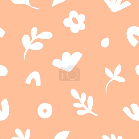 Illustration for Floral graphic vector illustration. Trendy seamless pattern with hand drawn flowers. Modern repeatable background. - Royalty Free Image