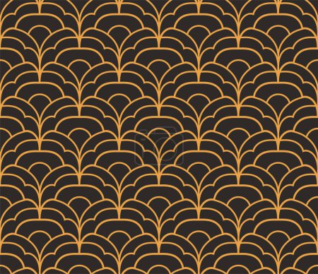 Illustration for Abstract floral seamless pattern. Vector art deco texture. Geometric minimalist background. - Royalty Free Image