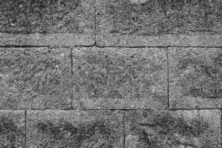 Photo for Stone brick texture. Hard surface. Abstract background. Black and white close-up photo - Royalty Free Image