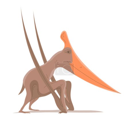 Ilustración de Pterosaurio pangolín volador del período Jurásico - Imagen libre de derechos