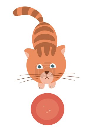Ilustración de Lindo rayas jengibre gato - Imagen libre de derechos