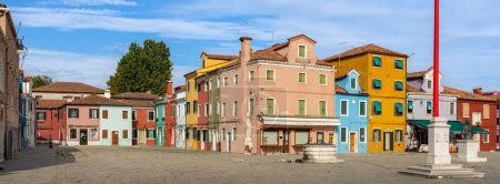 Photo for Burano, Italy - August 9, 2023; View of colorful Venetian houses at the Islands of Burano in Venice - An amazing travel destination - Royalty Free Image