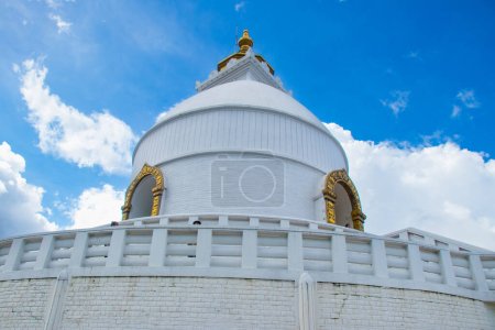 Photo for Peace Pagoda in Pokhara, Nepal Buddhist Monastery Buddhism Yoga Peace - Royalty Free Image