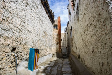 Photo for Alleyways, Old House, Monastery, Inside the Wall Kingdom of Lo in Lo Manthang, Upper Mustang, Nepal - Royalty Free Image