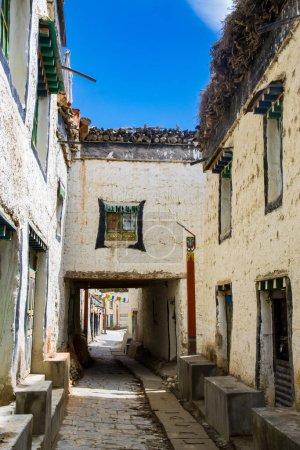 Photo for Alleyways, Old House, Monastery, Inside the Wall Kingdom of Lo in Lo Manthang, Upper Mustang, Nepal - Royalty Free Image