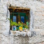 Traditional Tibetan Windows with Flowers seen in Lo Manthang, Upper Mustang of Nepal