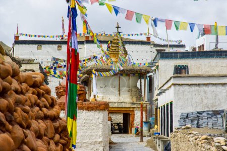 Photo for Lo Manthang, Nepal - July 23, 2023 : Small Stupas and Gompas around Kingdom of Lo Manthang in Upper Mustang of Nepal - Royalty Free Image