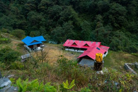 Thangyam Amjilosa Village in Taplejung, Nepal that falls during Kanchenjunga Base Camp Trek