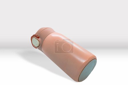Rosa Wasserflasche Thermos Mockup 3D