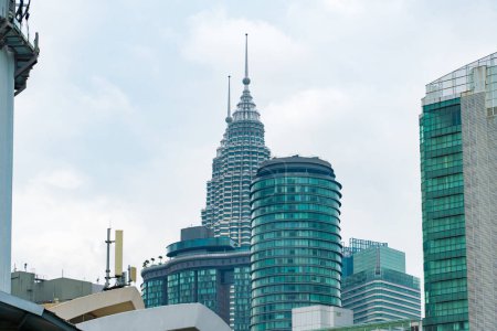 Kuala Lumpur Malaysia Petronas Twin Tower and Nearby Skyscrapers Buildings of CityScape of KLCC