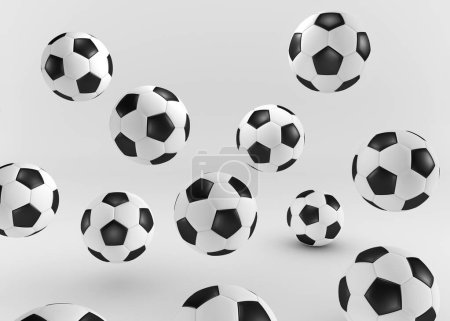 Téléchargez les photos : Ballon de football isolé sur fond blanc. 3d rendu - en image libre de droit