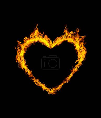 Téléchargez les photos : Coeurs de feu en arrière-plan noir - en image libre de droit