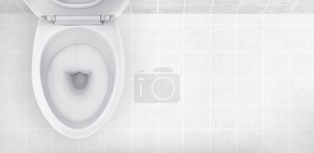 Téléchargez les photos : Vue du dessus de la cuvette de toilette dans la salle de bain - en image libre de droit