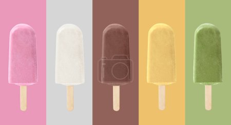 Téléchargez les photos : Crème glacée sur fond multicolore - en image libre de droit