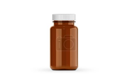 Empty brown glass supplement bottle for medicine