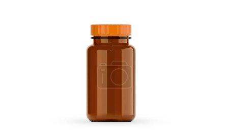 Empty brown glass supplement bottle for medicine