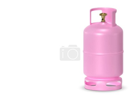 réservoirs de gaz roses isolés sur fond blanc