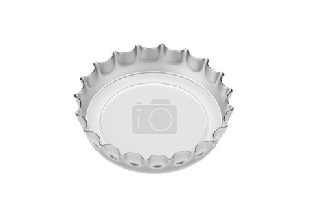 Silver bottle cap isolated on white background