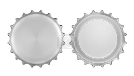 Top view. Silver bottle cap isolated on white background